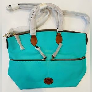 BNWT DOONEY AND BOURKE TEAL LARGE POCKET SATCHEL TOTE ABSOLUTELY BEAUTIFUL ✨